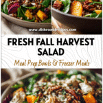 Winter Harvest Chicken Salad with roasted fall vegetables served as an Autumn Side Salad for Thanksgiving Day Food.